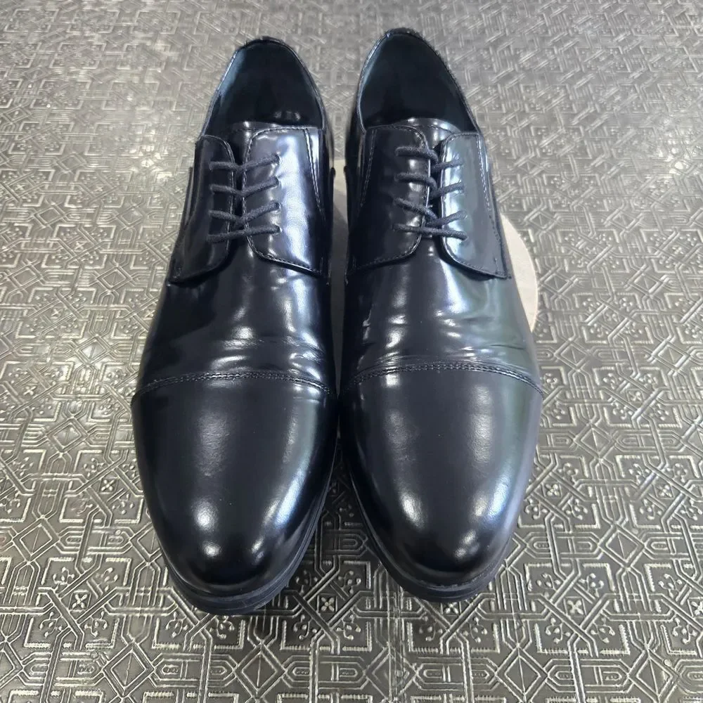 Carlo Pazolini Classic Black Leather Men's Dress Shoes Size 6.5
